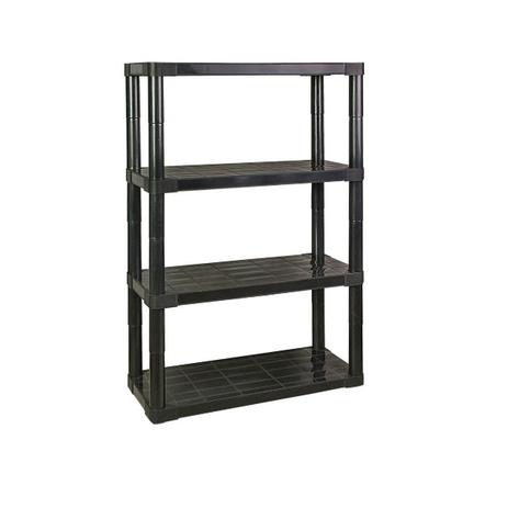 Estante Modular Plástica 4 Prateleira 30cm Preto Kit 4 Peças - Antares Menor preço em Estante Modular Plástica 4 Prateleira 30cm Preto Kit 4 Peças - Antares