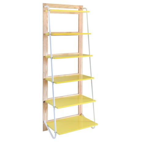 Estante Multiuso de Madeira Tramontina Summer Steps Verniz/Amarelo 91657176 Menor preço em Estante Multiuso de Madeira Tramontina Summer Steps Verniz/Amarelo 91657176