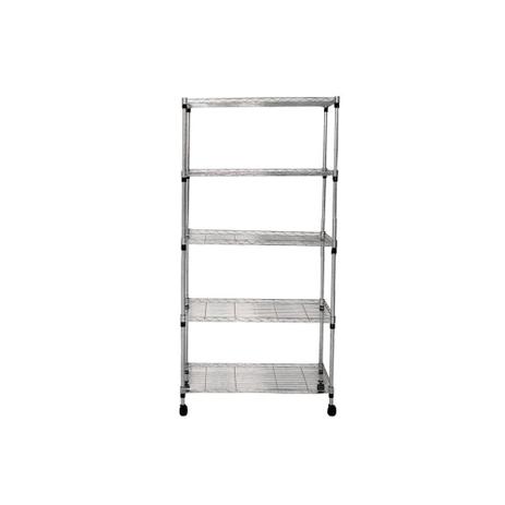 Estante Multiuso em Aço com 5 Prateleiras 155x75x35cm Cromado - Casanova Menor preço em Estante Multiuso em Aço com 5 Prateleiras 155x75x35cm Cromado - Casanova