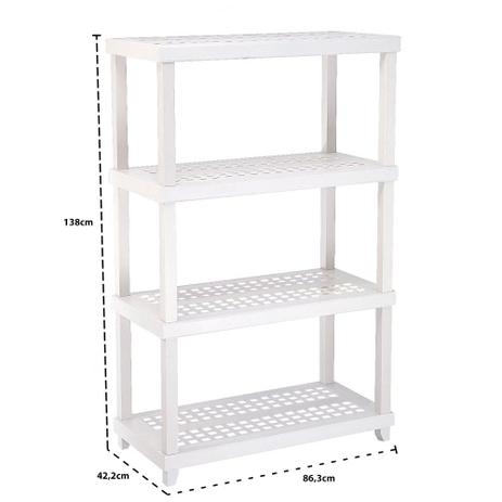 Estante Multiuso Modular Tubular para 200kg 4 Prateleiras Ordene 40100 Menor preço em Estante Multiuso Modular Tubular para 200kg 4 Prateleiras Ordene 40100