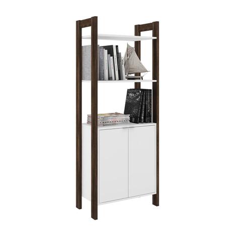 Estante Multiuso Tecno Mobili AZ1009 2 Prateleiras Branco/Nogal Menor preço em Estante Multiuso Tecno Mobili AZ1009 2 Prateleiras Branco/Nogal