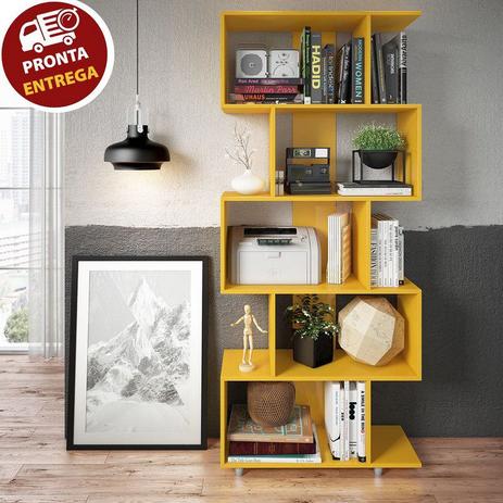 Estante Nicho Prateleira Amarela P/ Livros Sala Escritório - Arte cas Menor preço em Estante Nicho Prateleira Amarela P/ Livros Sala Escritório - Arte cas