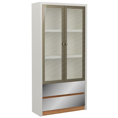 Estante P/ Livros 2 Portas 2 Gavetas 90cm Tc613e Off White/Freijo - Dalla costa Menor preço em Estante P/ Livros 2 Portas 2 Gavetas 90cm Tc613e Off White/Freijo - Dalla costa