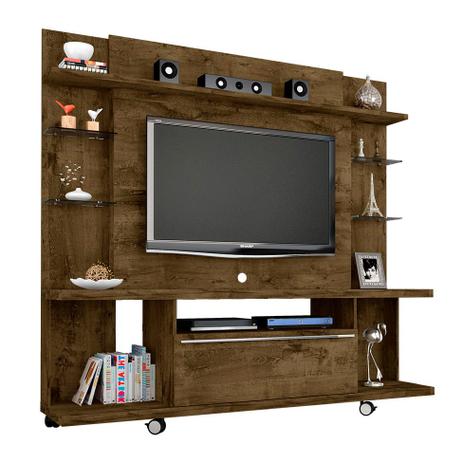 Estante para Home Theater New Torino Madeira Rústica - Móveis bechara Menor preço em Estante para Home Theater New Torino Madeira Rústica - Móveis bechara