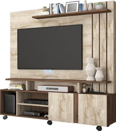 Estante para Home Theater Valencia Rustico e Cafe - Permóbili Menor preço em Estante para Home Theater Valencia Rustico e Cafe - Permóbili