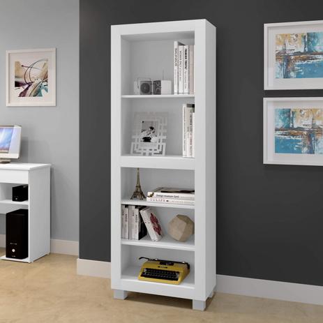 Estante para Livros 4 Prateleiras Dubai Clássico Arte Móveis Branco Menor preço em Estante para Livros 4 Prateleiras Dubai Clássico Arte Móveis Branco