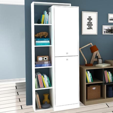 Estante para Livros 70 cm 2 Portas Branco Tx - Hecol moveis Menor preço em Estante para Livros 70 cm 2 Portas Branco Tx - Hecol moveis