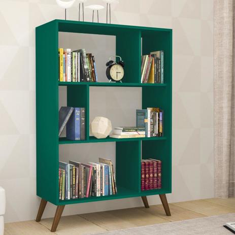 Estante para Livros com Nichos Retrô RT 3015 Movelbento Turquesa Menor preço em Estante para Livros com Nichos Retrô RT 3015 Movelbento Turquesa