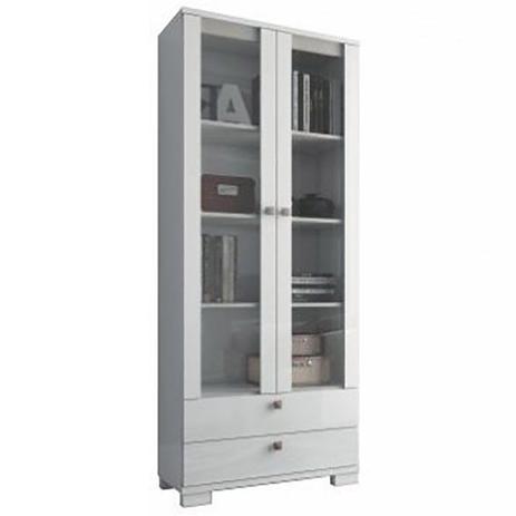 Estante para Livros com Portas de Vidro C604 Dalla Costa Menor preço em Estante para Livros com Portas de Vidro C604 Dalla Costa