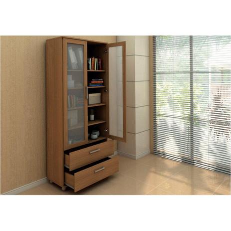 Estante para Livros Livramento com 2 Portas com Vidro - Politorno Menor preço em Estante para Livros Livramento com 2 Portas com Vidro - Politorno