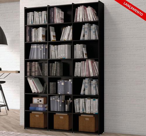Estante para Livros Montenegro 06 Prateleiras 21 Nichos Brienza Decor Menor preço em Estante para Livros Montenegro 06 Prateleiras 21 Nichos Brienza Decor