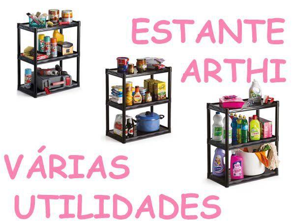 Estante Prateleira Organizadora Multiuso 3 Andares Preta ARTHI 1841 Menor preço em Estante Prateleira Organizadora Multiuso 3 Andares Preta ARTHI 1841
