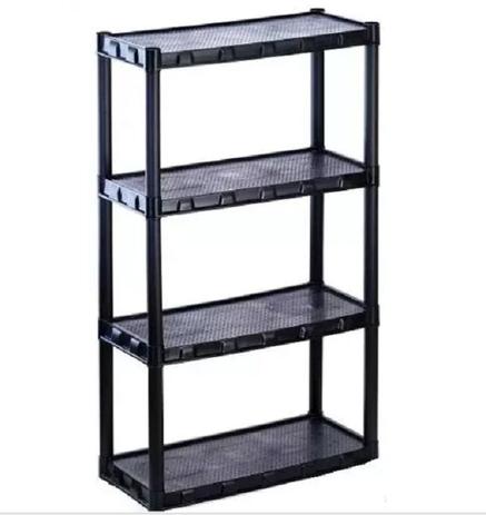 Estante Preta Plástica Grande Com 4 Prateleiras - Agraplast Menor preço em Estante Preta Plástica Grande Com 4 Prateleiras - Agraplast