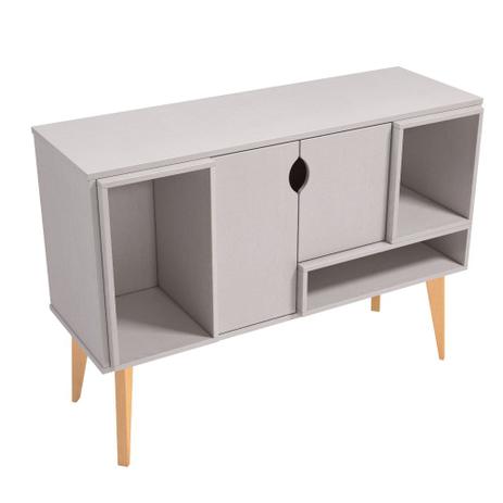 Estante Retalho 2 Portas 3 Nichos e Pés Amadeirado 120cm - Cinza - Falkk Menor preço em Estante Retalho 2 Portas 3 Nichos e Pés Amadeirado 120cm - Cinza - Falkk