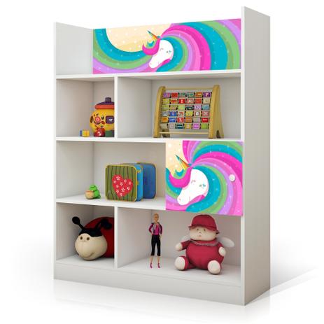 Estante Unicórnio Arco Íris Infantil Adesivada - Divaloto Menor preço em Estante Unicórnio Arco Íris Infantil Adesivada - Divaloto