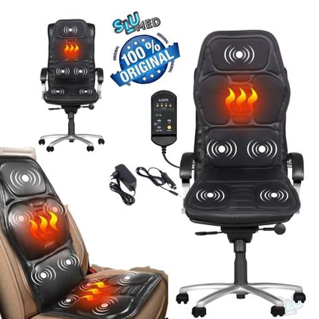 Esteira massagem cadeira poltrona assento massageador lombar costas coxas pescoço 110/220v - Slu Med - Original Menor preço em Esteira massagem cadeira poltrona assento massageador lombar costas coxas pescoço 110/220v - Slu Med - Original