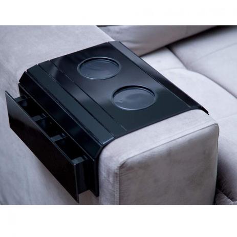 Esteira para Sofá Flexível 2 Porta Copos e Porta Controle LC Marques Preto Menor preço em Esteira para Sofá Flexível 2 Porta Copos e Porta Controle LC Marques Preto
