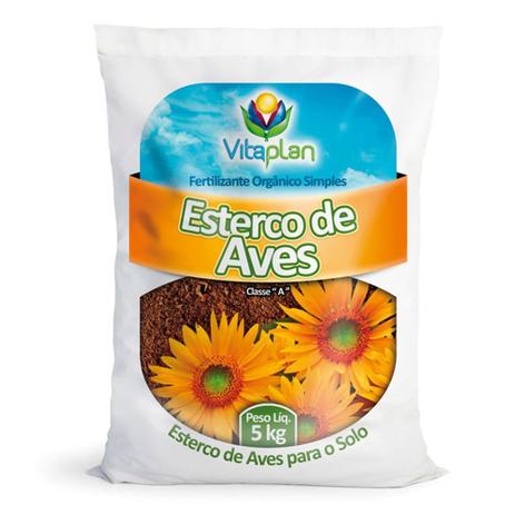Esterco de Aves - Fertilizante Orgânico Simples 5Kg - Vitaplan Menor preço em Esterco de Aves - Fertilizante Orgânico Simples 5Kg - Vitaplan