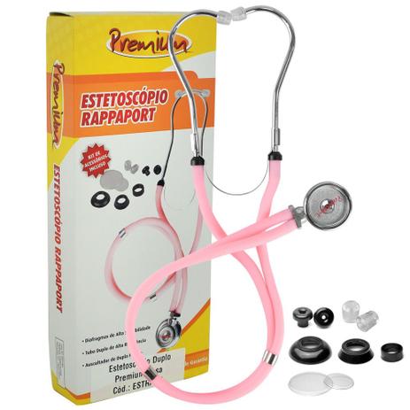 Estetoscópio Rappaport Premium - Rosa Menor preço em Estetoscópio Rappaport Premium - Rosa