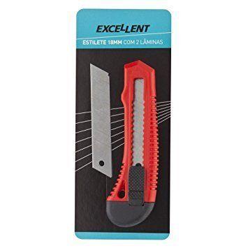 Estilete 18mm com 2 laminas 6mc Eda Menor preço em Estilete 18mm com 2 laminas 6mc Eda