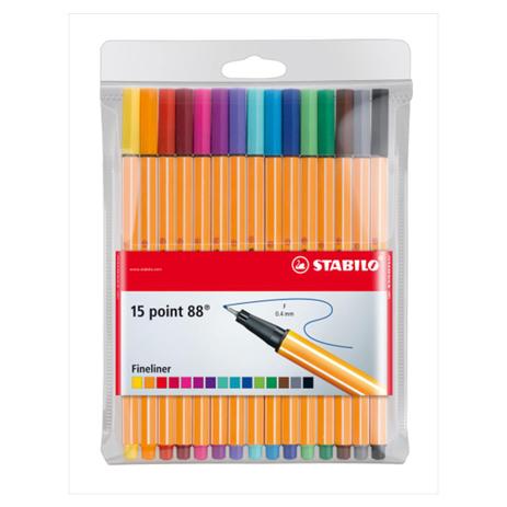 Estojo Caneta Stabilo Point 88 Ponta 0,4mm 15 Cores - Sertic Menor preço em Estojo Caneta Stabilo Point 88 Ponta 0,4mm 15 Cores - Sertic