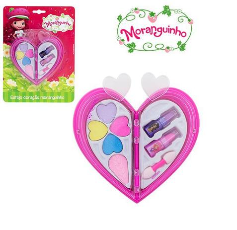 Estojo de maquiagem coração teen sombra batom e pincel moranguinho - Beauty brinq Menor preço em Estojo de maquiagem coração teen sombra batom e pincel moranguinho - Beauty brinq
