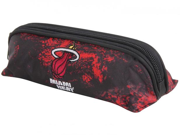 Estojo Escolar 1 Divisória Zíper NBA Miami Heat - Dermiwil