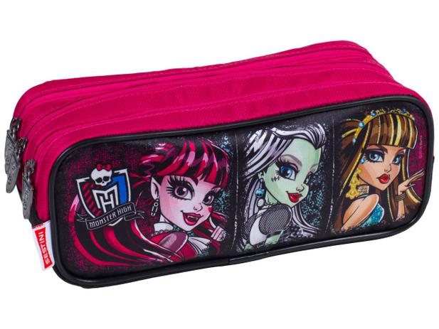 Estojo Escolar 3 Divisórias Monster High - Zíper Sestini