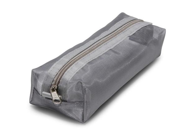 Estojo Escolar Baú Tela 50 Lápis/Caneta Nylon Prata - Trousses Menor preço em Estojo Escolar Baú Tela 50 Lápis/Caneta Nylon Prata - Trousses