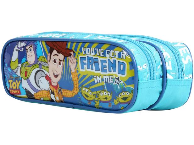 Estojo Escolar Duplo Azul com Zíper Max - Disney Pixar Toy Story Dermiwil Menor preço em Estojo Escolar Duplo Azul com Zíper Max - Disney Pixar Toy Story Dermiwil