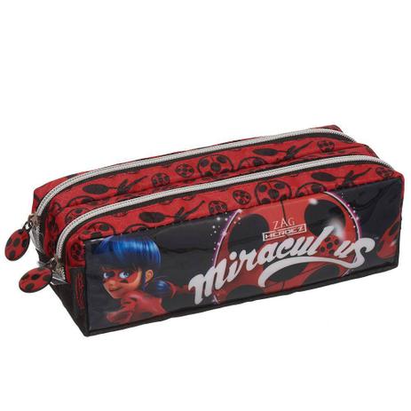 Estojo Escolar Infantil Duplo Ladybug Miraculous Power - Pacific Menor preço em Estojo Escolar Infantil Duplo Ladybug Miraculous Power - Pacific