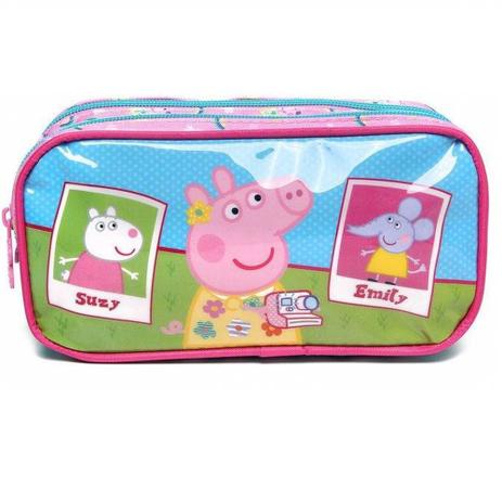 Estojo Escolar Infantil Duplo Xeryus Peppa Azul - ROSA Menor preço em Estojo Escolar Infantil Duplo Xeryus Peppa Azul - ROSA