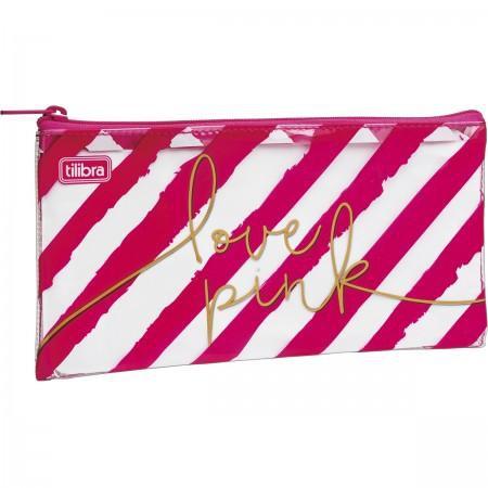 Estojo Escolar Love Pink Slim 169893 Listrado Tilibra - Tendtudo Menor preço em Estojo Escolar Love Pink Slim 169893 Listrado Tilibra - Tendtudo
