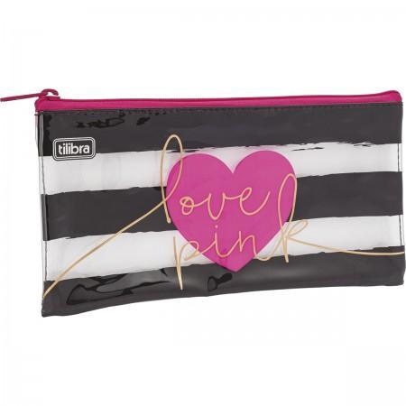 Estojo Escolar Love Pink Slim 179786 Listrado Tilibra - Tendtudo Menor preço em Estojo Escolar Love Pink Slim 179786 Listrado Tilibra - Tendtudo