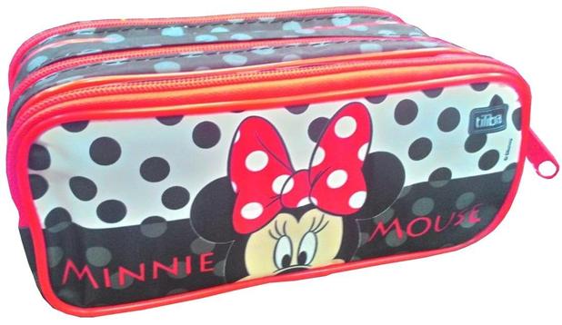 Estojo Escolar Triplo Minnie Poá Branco e Preto 148782 - Tilibra - Tendtudo Menor preço em Estojo Escolar Triplo Minnie Poá Branco e Preto 148782 - Tilibra - Tendtudo