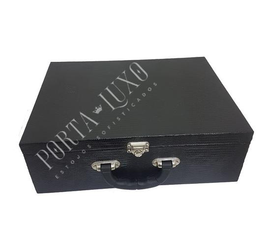 Estojo grande Triplo Preto Joias e Bijuterias - Porta luxo estojos Menor preço em Estojo grande Triplo Preto Joias e Bijuterias - Porta luxo estojos