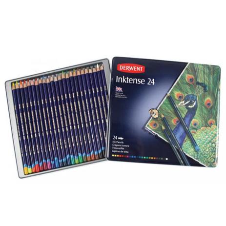 Menor preço em Estojo Lata Derwent Lápis Cor Aquarelável Inktense 24 Cores