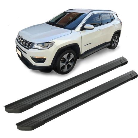 Estribo Jeep Compass 2017 a 2022 Bepo Plataforma Lateral Alumínio Preto Menor preço em Estribo Jeep Compass 2017 a 2022 Bepo Plataforma Lateral Alumínio Preto