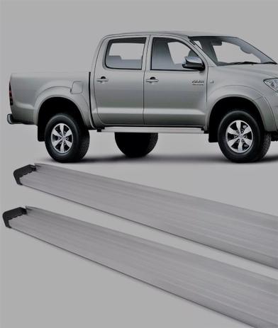 Estribo lat. aluminio original hilux 05/2015 cab. dupla - Track Menor preço em Estribo lat. aluminio original hilux 05/2015 cab. dupla - Track