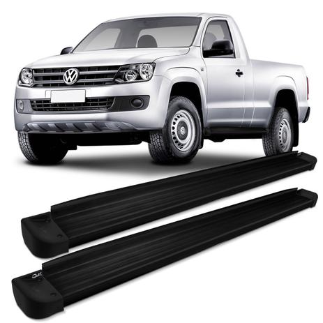 Estribo Lateral Amarok 10 a 17 Cabine Simples Preto Ponta Preta Modelo Original - Ck Menor preço em Estribo Lateral Amarok 10 a 17 Cabine Simples Preto Ponta Preta Modelo Original - Ck