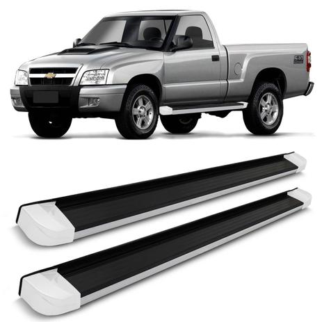 Estribo Lateral Chevrolet S10 Cabine Simples 2005 a 2011 Plataforma Preto Ponteira Branca Original - Ck Menor preço em Estribo Lateral Chevrolet S10 Cabine Simples 2005 a 2011 Plataforma Preto Ponteira Branca Original - Ck