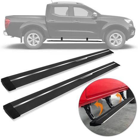 Estribo Lateral Elétrico Retrátil Frontier Cabine Dupla 2017 2018 2019 Alumínio Preto Original - C&K Menor preço em Estribo Lateral Elétrico Retrátil Frontier Cabine Dupla 2017 2018 2019 Alumínio Preto Original - C&K
