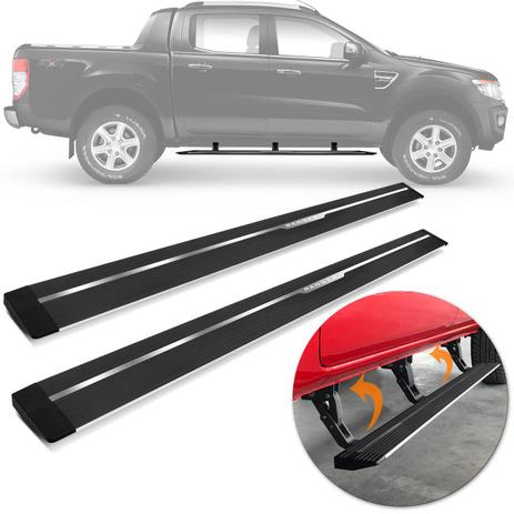Estribo Lateral Elétrico Retrátil Ranger Cabine Dupla 2015 a 2019 Alumínio Preto Modelo Original - Ck Menor preço em Estribo Lateral Elétrico Retrátil Ranger Cabine Dupla 2015 a 2019 Alumínio Preto Modelo Original - Ck