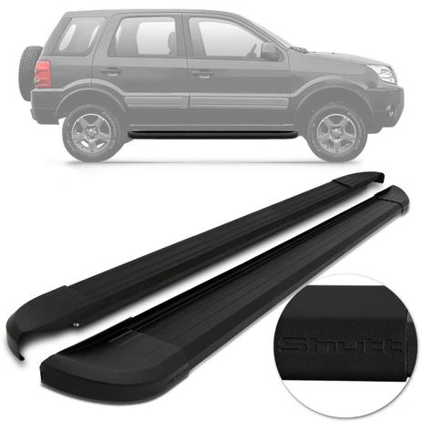 Estribo Lateral Ford Ecosport 2002 A 2012 Alumínio Preto Com Ponteira Preta Shutt Modelo Original Menor preço em Estribo Lateral Ford Ecosport 2002 A 2012 Alumínio Preto Com Ponteira Preta Shutt Modelo Original