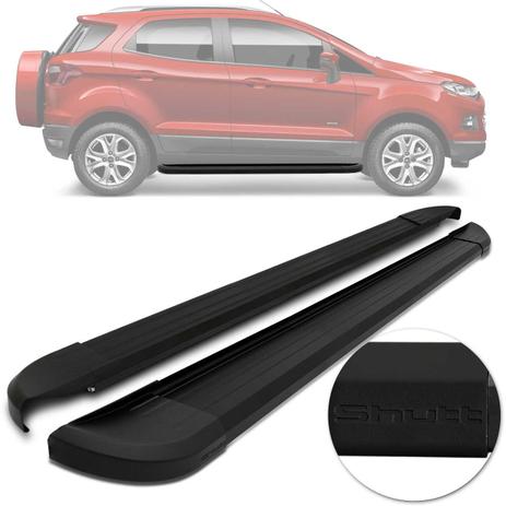 Estribo Lateral Ford Ecosport 2013 a 2019 Alumínio Preto Com Ponteira Preta Shutt Modelo Original Menor preço em Estribo Lateral Ford Ecosport 2013 a 2019 Alumínio Preto Com Ponteira Preta Shutt Modelo Original