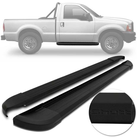 Estribo Lateral Ford F250 1999 A 2011 Cabine Simples Plataforma Preto Shutt Modelo Original Menor preço em Estribo Lateral Ford F250 1999 A 2011 Cabine Simples Plataforma Preto Shutt Modelo Original
