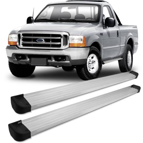 Estribo Lateral Ford F250 Cabine Simples 1999 a 2012 Plataforma Alumínio Ponteira Preta Original - Ck Menor preço em Estribo Lateral Ford F250 Cabine Simples 1999 a 2012 Plataforma Alumínio Ponteira Preta Original - Ck