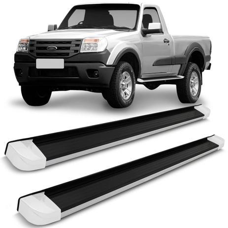 Estribo Lateral Ford Ranger Cabine Simples 2008 a 2012 Plataforma Preto Ponteira Branca Original - Ck Menor preço em Estribo Lateral Ford Ranger Cabine Simples 2008 a 2012 Plataforma Preto Ponteira Branca Original - Ck