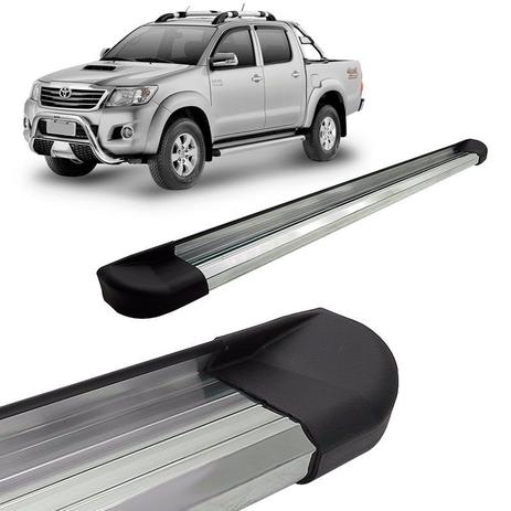 Estribo Lateral Hilux 2005 a 2015 Aluminio Anodizado VF Menor preço em Estribo Lateral Hilux 2005 a 2015 Aluminio Anodizado VF