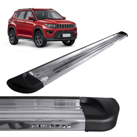 Estribo Lateral Jeep Compass 2017 a 2019 Aluminio Polido Track Menor preço em Estribo Lateral Jeep Compass 2017 a 2019 Aluminio Polido Track